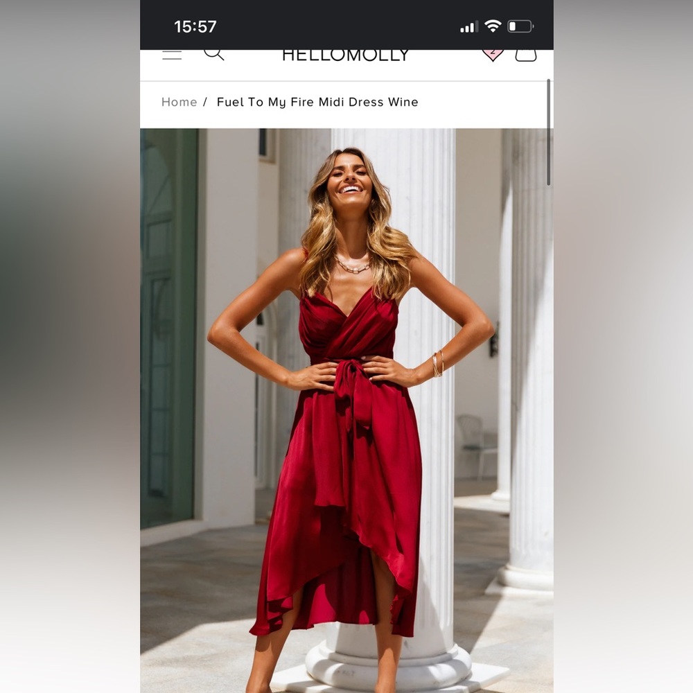 Hello Molly “fuel to my fire” midi dress - wine color - only worn once!